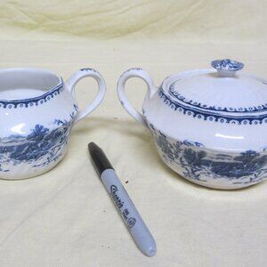 VTG RURAL SCENES SWINNERTONS HANLEY ENGLAND CREAMER & SUGAR